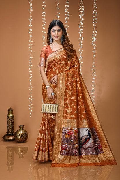 Glamorous Cotton Silk Saree With Rich Pallu