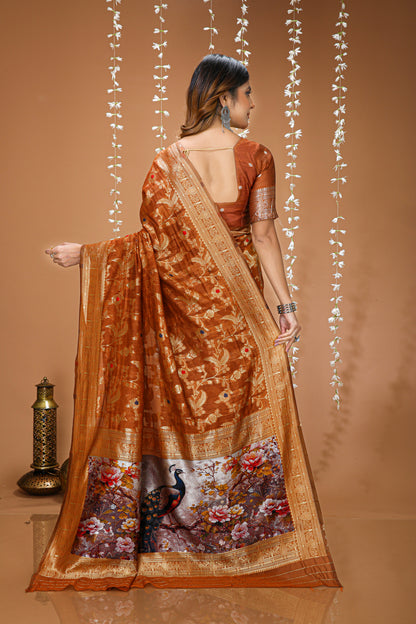 Glamorous Cotton Silk Saree With Rich Pallu