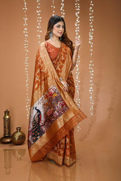 Glamorous Cotton Silk Saree With Rich Pallu