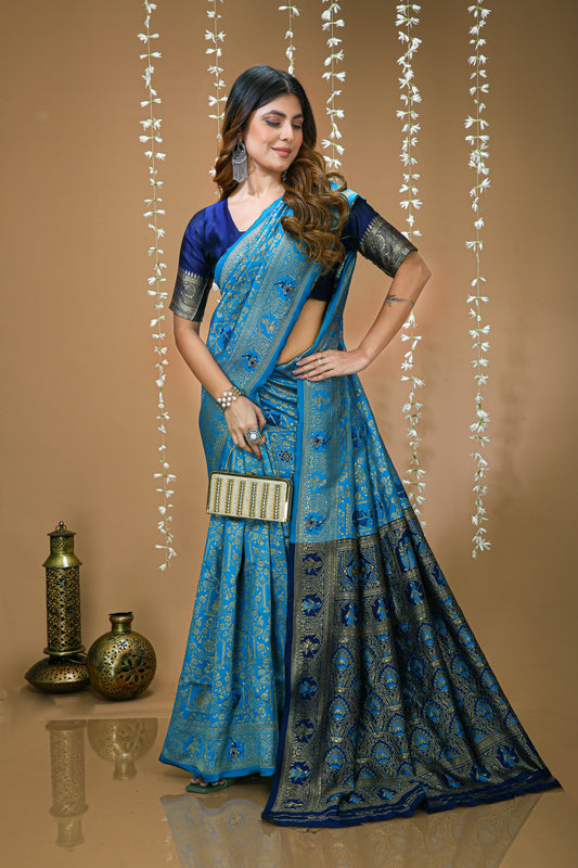 Very Pleasing Soft Silk Saree With Beautiful Blouse Peice