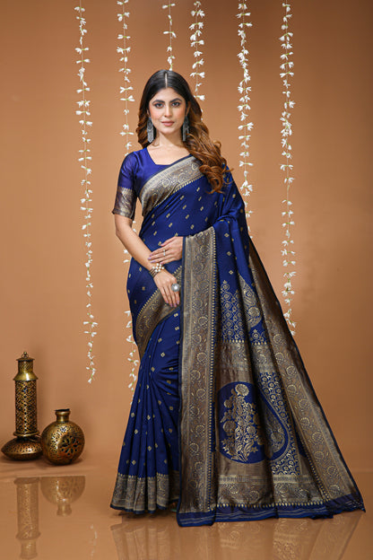 Winsome Soft Silk Saree With Lovely Blouse Piece