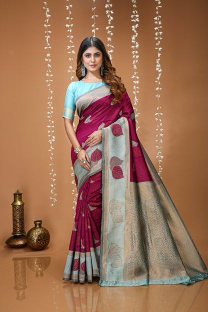Aesthetic Zari Weaving Soft Silk Saree With alluring Blouse Piece