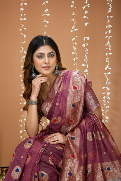 Glamorous Cotton Silk Saree With Rich Pallu