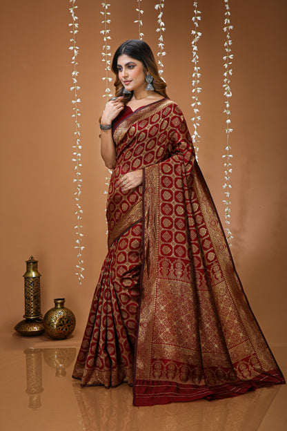 Very Engaging Soft Silk Saree With Beautiful Blouse Piece