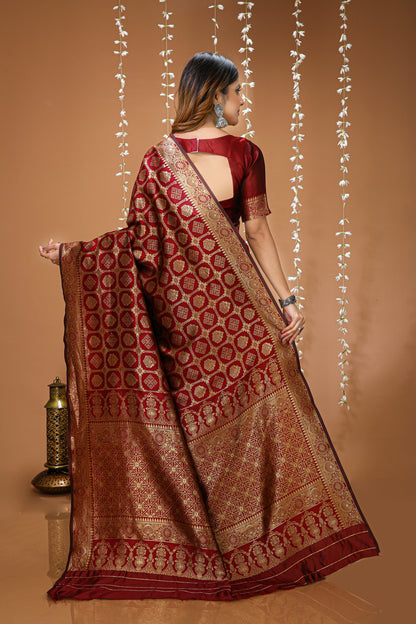 Very Engaging Soft Silk Saree With Beautiful Blouse Piece
