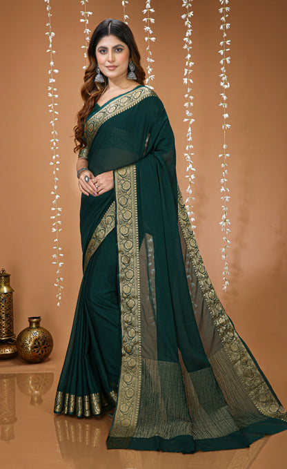 Very Gorgeous Soft Cinnon Saree With zari Weaving