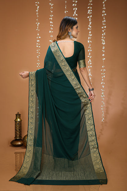 Very Gorgeous Soft Cinnon Saree With zari Weaving