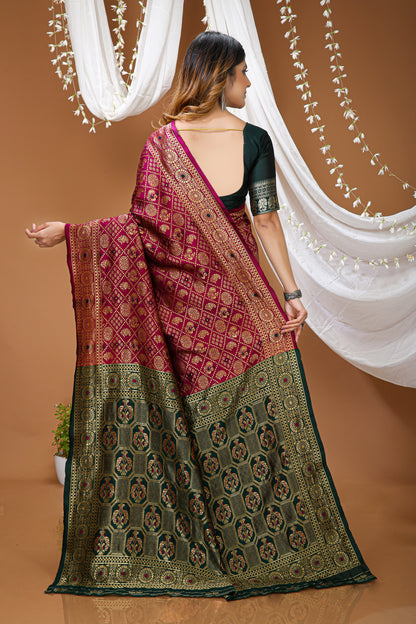 Ravishing Soft Silk Saree With Lovely Blouse Piece