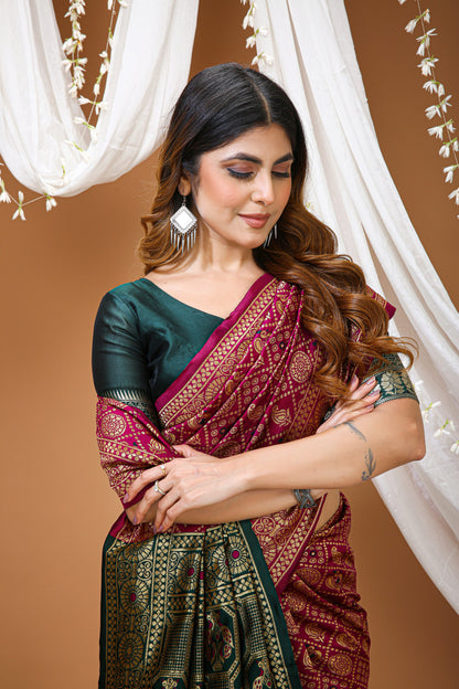 Ravishing Soft Silk Saree With Lovely Blouse Piece