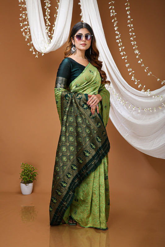 Very Pleasing Soft Silk Saree With Beautiful Blouse Peice