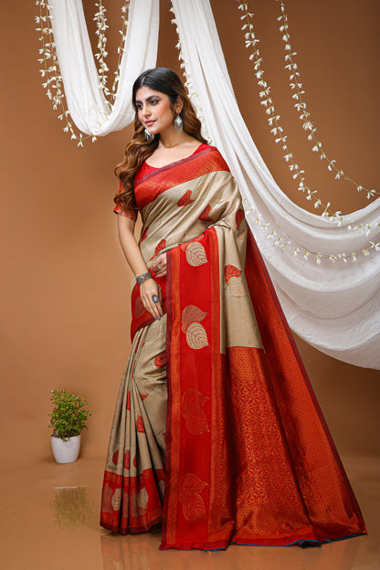 Aesthetic Zari Weaving Soft Silk Saree With alluring Blouse Piece