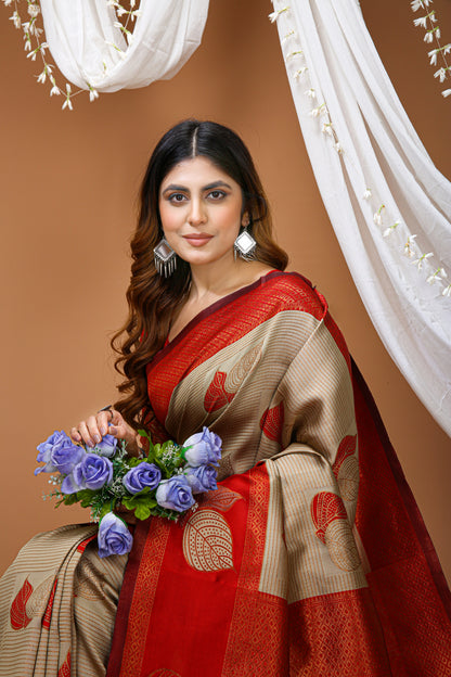 Aesthetic Zari Weaving Soft Silk Saree With alluring Blouse Piece