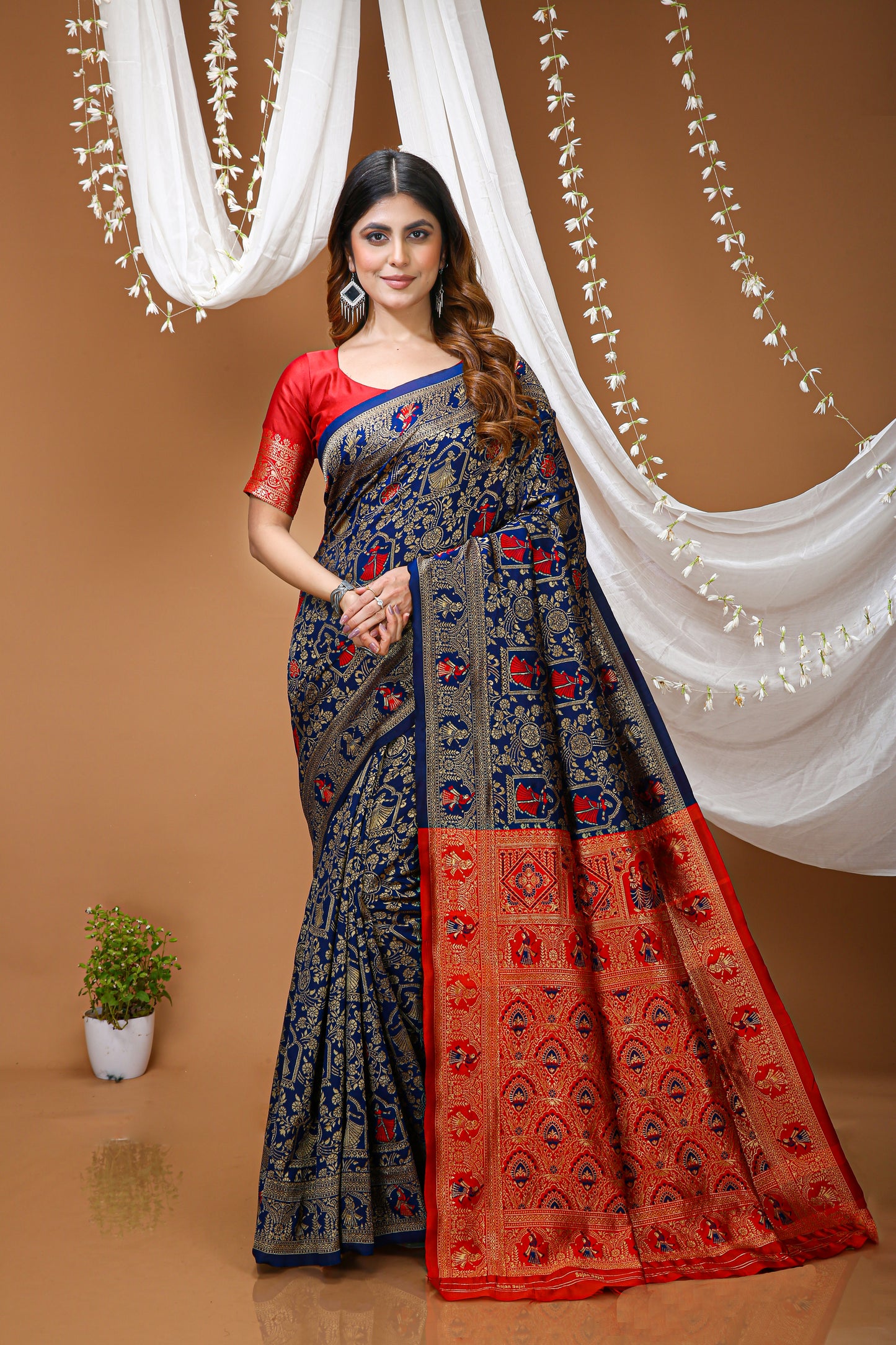 Very Pleasing Soft Silk Saree With Beautiful Blouse Peice