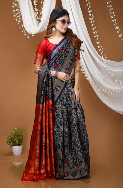 Very Pleasing Soft Silk Saree With Beautiful Blouse Peice