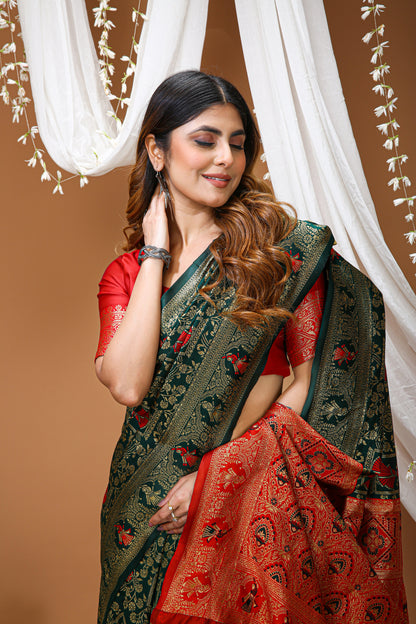 Very Pleasing Soft Silk Saree With Beautiful Blouse Peice