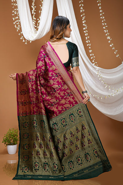 Elegant Zari Weaving Soft Silk Saree With Blouse Piece