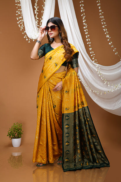 Very Pleasing Soft Silk Saree With Beautiful Blouse Peice