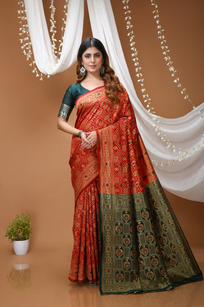 Ravishing Soft Silk Saree With Lovely Blouse Piece