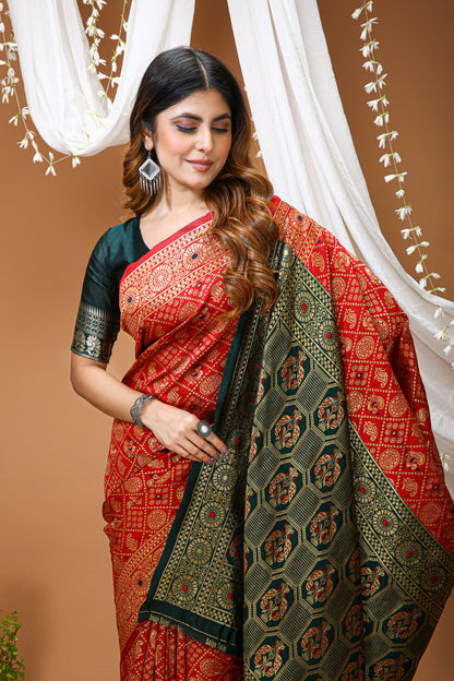 Ravishing Soft Silk Saree With Lovely Blouse Piece