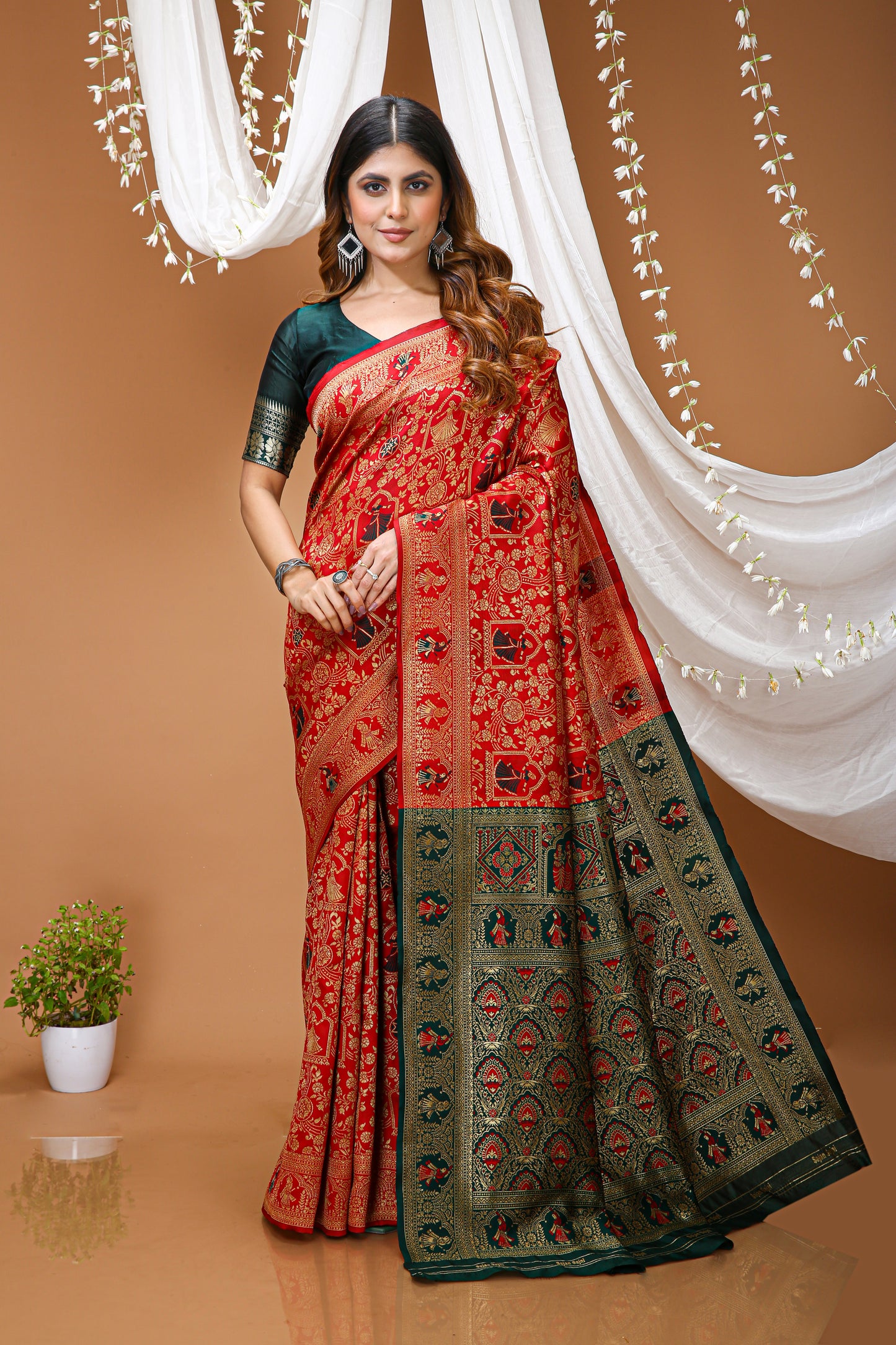 Very Pleasing Soft Silk Saree With Beautiful Blouse Peice