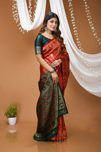 Very Pleasing Soft Silk Saree With Beautiful Blouse Peice