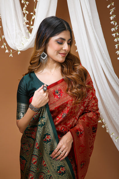 Very Pleasing Soft Silk Saree With Beautiful Blouse Peice