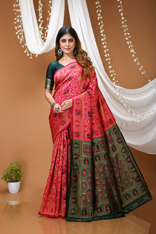 Very Pleasing Soft Silk Saree With Beautiful Blouse Peice