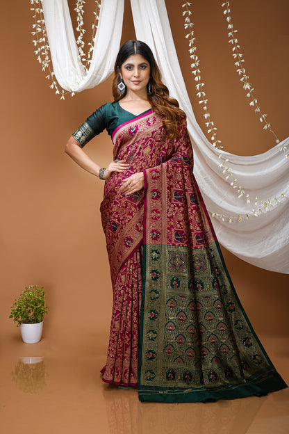 Very Pleasing Soft Silk Saree With Beautiful Blouse Peice