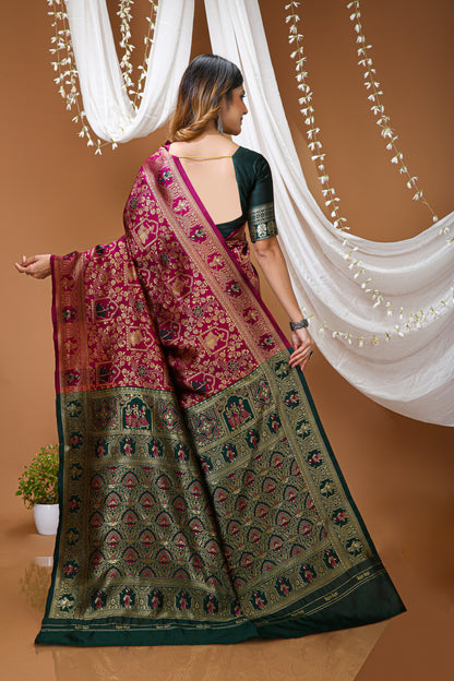 Very Pleasing Soft Silk Saree With Beautiful Blouse Peice