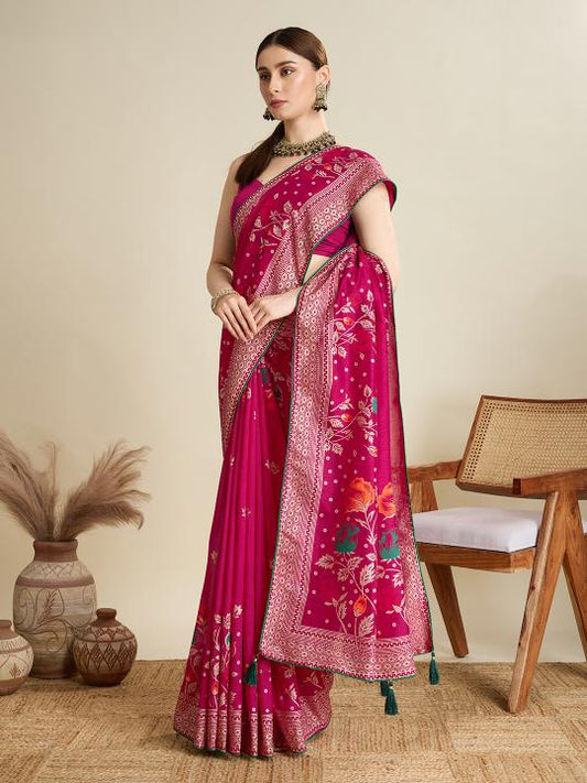 Best Wedding Banarasi Silk Saree With Rich Pallu