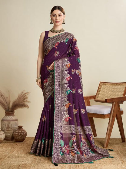 Best Wedding Banarasi Silk Saree With Rich Pallu