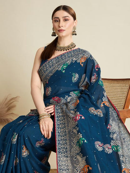Best Wedding Banarasi Silk Saree With Rich Pallu