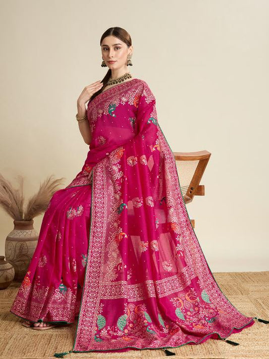 Best Wedding Banarasi Silk Saree With Rich Pallu