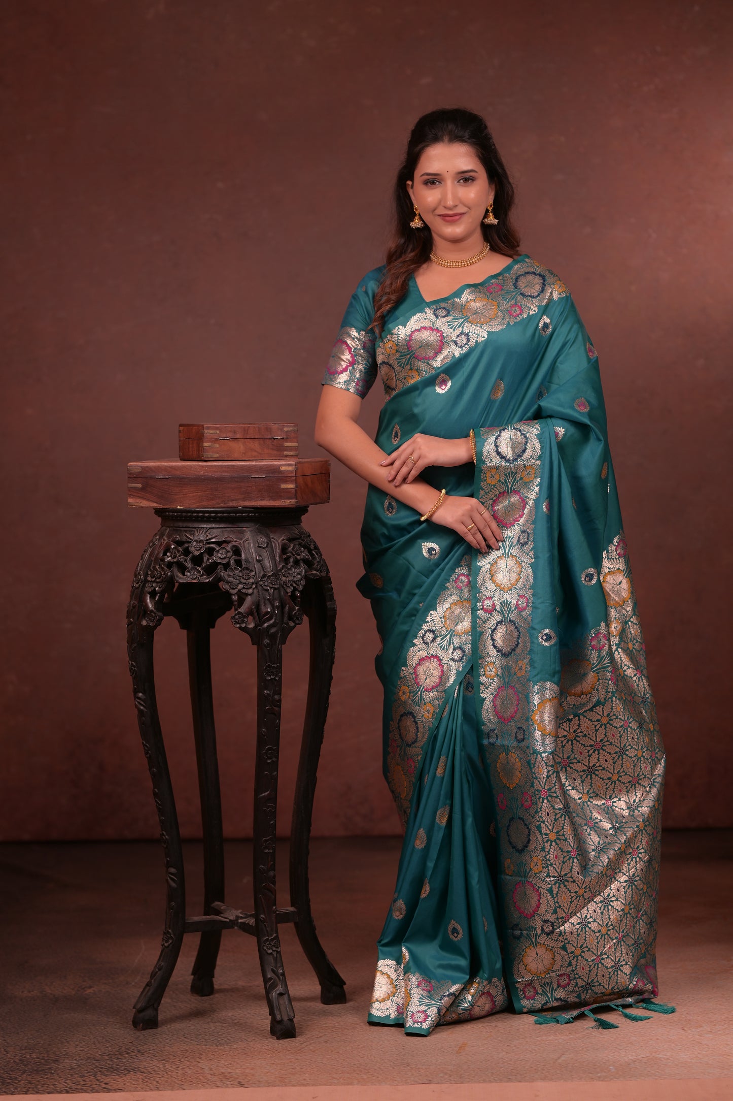 Classic Soft Silk Saree With Zari Weaving & tassels