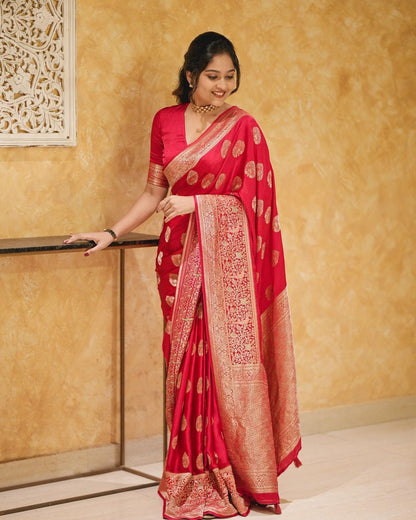 Very Good-Looking Soft Silk Saree With Classic Blouse Peice