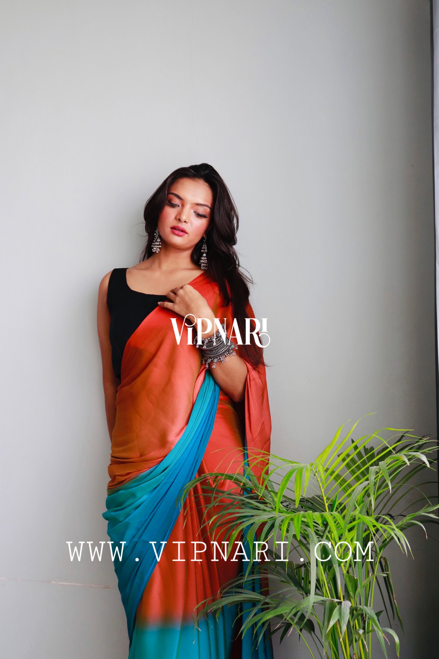 1-min Ready To Wear Saree In Premium Imported Silk With Blouse