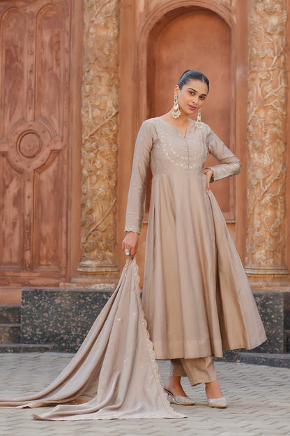 The Amara Edit Anarkali embroidered Suit Set