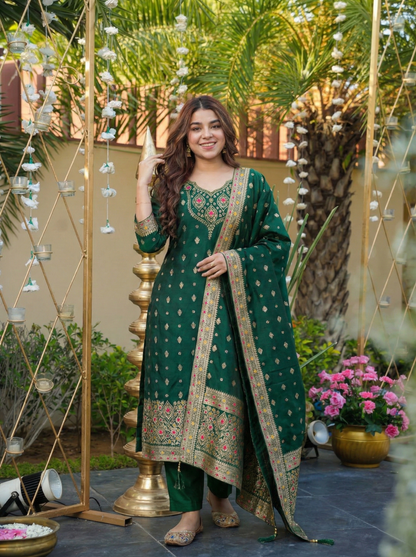Zivara Heritage Jequard Weaving Suit Set