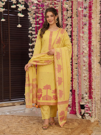 Anvika Heritage Jequard weaving Suit Set