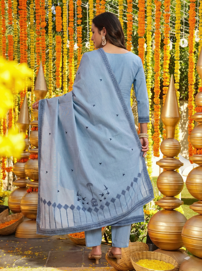 Aarini Skyloom Jequard Weaving Suit Set