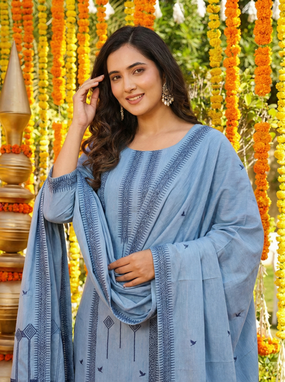 Aarini Skyloom Jequard Weaving Suit Set