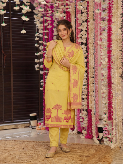 Anvika Heritage Jequard weaving Suit Set