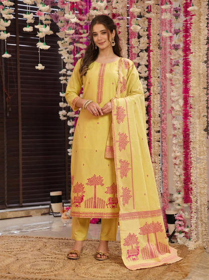 Anvika Heritage Jequard weaving Suit Set