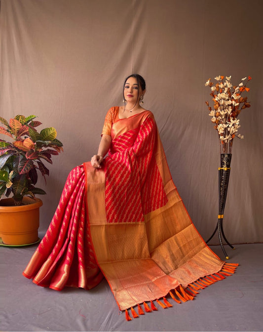 Most Trending Pure Silk Saree In Laheriya Style