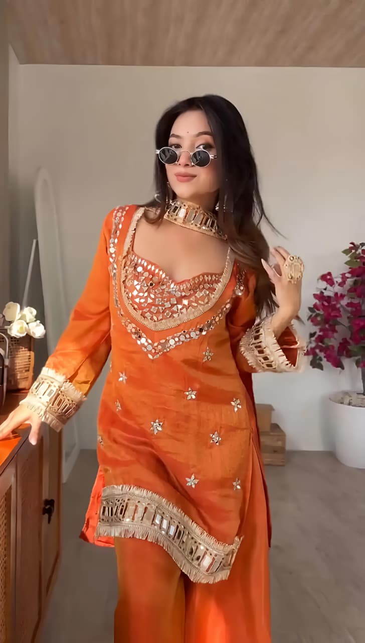 Surmayi Noor Mirror Work Suit Set