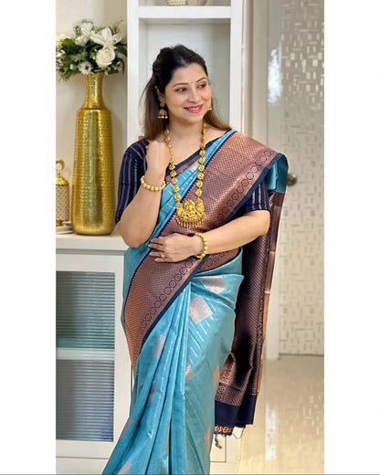 Very Beautiful Banarasi Silk Saree With Adorable Blouse Piece