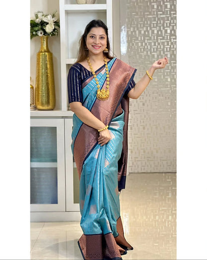 Very Beautiful Banarasi Silk Saree With Adorable Blouse Piece