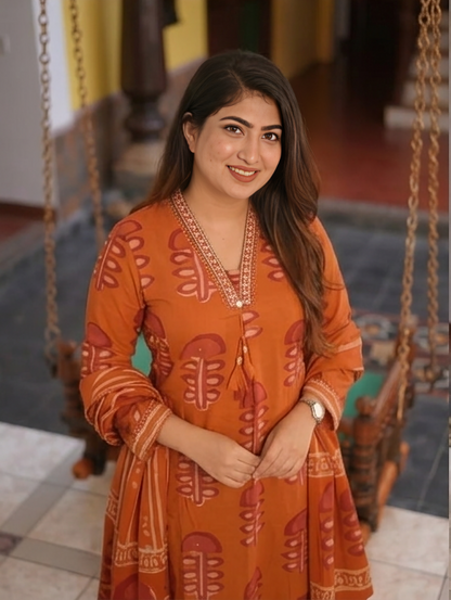 Vary Beautiful Pure Mul Cotton Jaipuri Block Print Suit Set