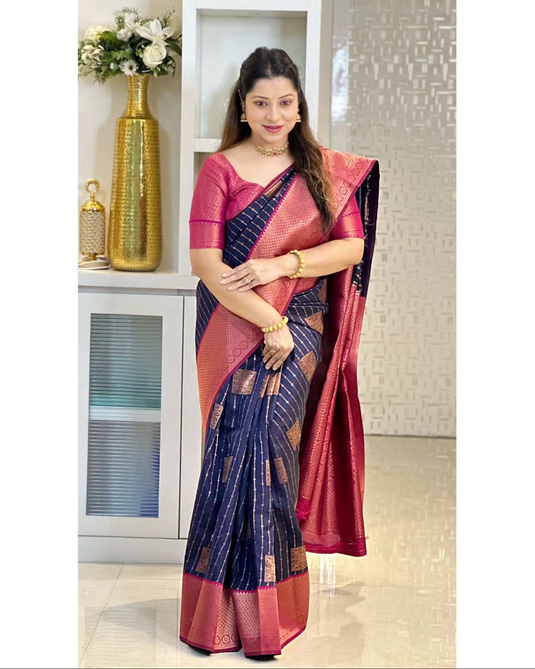 Royal Banarasi Silk Saree With Adorable Blouse Piece
