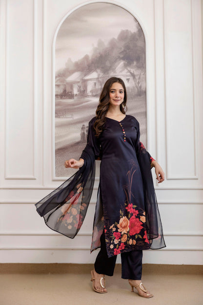 Very Appealing Soft Silk Floral Print Suit Set